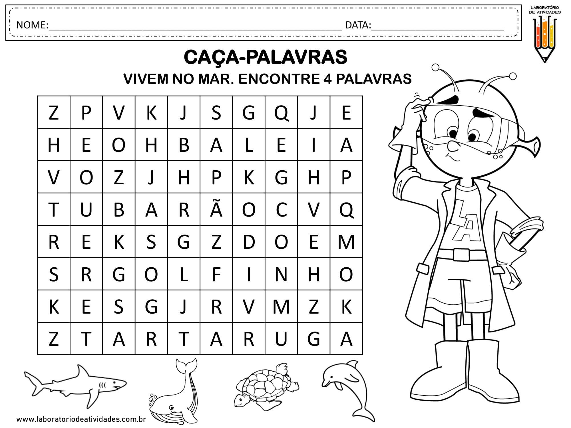 Caça palavras - Sopa de letras